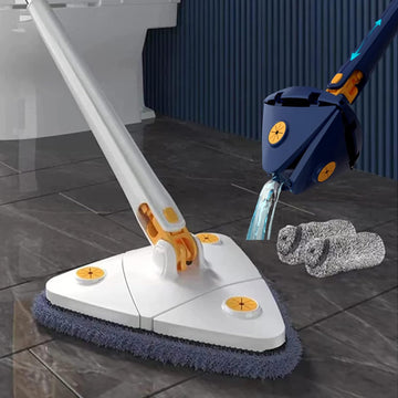 Telescopic Triangle Mop – 360° Rotating Spin Cleaning Mop